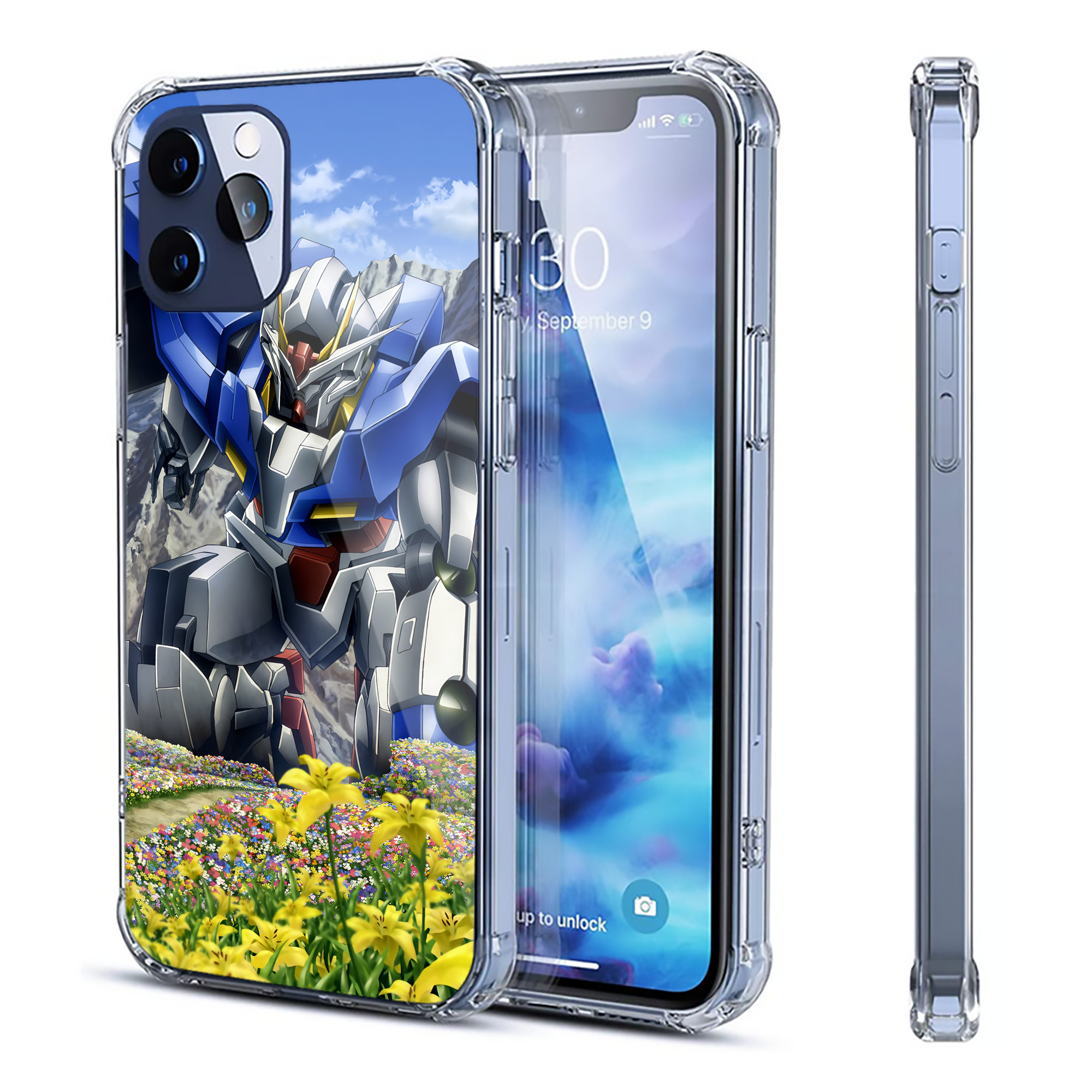 （画像用） 機動戦士ガンダム Mobile Suit Gundam 【iPhone 12シリーズ対応】透明スマホケース（クリアソフトケース）